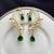 Emerald Green Kundan Peacock Ear Cuff Earrings, Gold Finish Bridal Ear Wrap