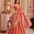 Coral Shimmer Zari Weaving Lehenga Choli with Dupatta