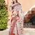 white multicolor cotton blend saree with floral print