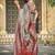grey red cotton blend saree with floral print
