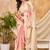 peach cream chocolate silk blend saree with embellished border (sfsrsk1009)