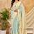 mint green chocolate silk blend saree embellished border work (sfsrsk1007)