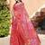 pink red cotton blend saree floral print