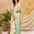 mint green chocolate silk blend saree embellished border work (sfsrsk1007)