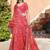pink red cotton blend saree floral print