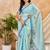 sky blue chocolate silk blend saree with embellished border (sfsrsk1004)