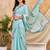 sky blue chocolate silk blend saree with embellished border (sfsrsk1004)