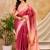 pink red chocolate silk blend saree with embellished border (sfsrsk1003)