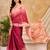 pink red chocolate silk blend saree with embellished border (sfsrsk1003)