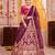 Wine Jacquard Silk Zari Work Lehenga Choli with Dupatta