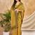 mustard chocolate silk blend saree with embellished border (sfsrsk1002)