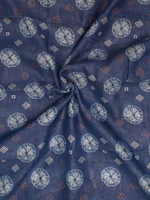 blue pink shimmer handloom cotton blend digital print saree 5