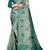 sea green shimmer handloom cotton blend saree bandhani print