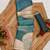 teal turquoise shimmer handloom cotton blend digital print saree