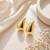 Teardrop anti tarnish gold tone stud earrings
