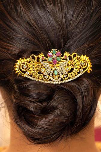 Elegant Crystal Hair Clip, Rhinestone Bridal Bun Accessory, Wedding Jewelry