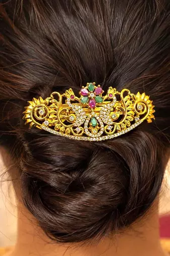 Elegant Crystal Hair Clip, Rhinestone Bridal Bun Accessory, Wedding Jewelry
