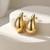 Teardrop anti tarnish gold tone stud earrings
