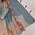 beige blue shimmer handloom cotton blend digital print saree
