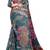 teal shimmer handloom cotton blend saree floral print (t sfshmr38)