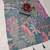 teal shimmer handloom cotton blend saree floral print (t sfshmr38)