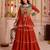 Orange Cotton Mirror & Gamthi Work Lehenga Choli Set