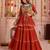 Orange Cotton Mirror & Gamthi Work Lehenga Choli Set