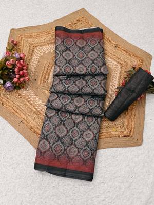 grey purple shimmer handloom cotton blend digital print saree 1