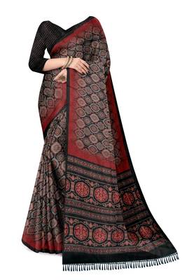 grey purple shimmer handloom cotton blend digital print saree 2