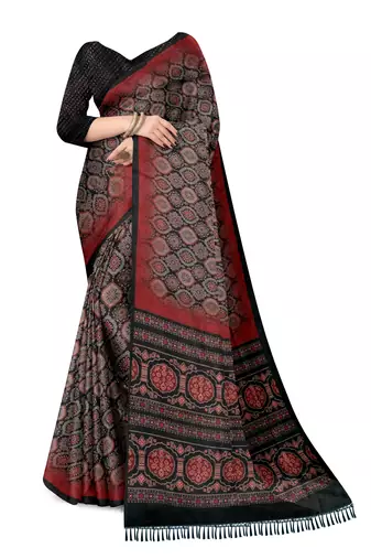 grey purple shimmer handloom cotton blend digital print saree