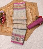 sea green pink shimmer handloom cotton blend digital print saree