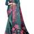 turquoise pink shimmer handloom cotton blend saree floral print (t sfshmr32)