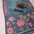 turquoise pink shimmer handloom cotton blend saree floral print (t sfshmr32)