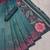 turquoise pink shimmer handloom cotton blend saree floral print (t sfshmr32)