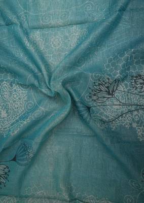turquoise pink shimmer handloom cotton blend saree floral print 5