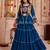 Teal Cotton Mirror & Gamthi Work Lehenga Choli Set