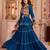 Teal Cotton Mirror & Gamthi Work Lehenga Choli Set