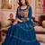 Teal Cotton Mirror & Gamthi Work Lehenga Choli Set