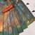 teal shimmer handloom cotton blend saree floral print