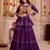 Wine Cotton Mirror & Gamthi Work Lehenga Choli Set