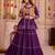 Wine Cotton Mirror & Gamthi Work Lehenga Choli Set