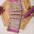 pink shimmer handloom cotton blend saree with floral print