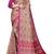 pink shimmer handloom cotton blend saree with floral print