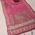 pink shimmer handloom cotton blend saree with ethnic motif border print