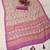 pink shimmer handloom cotton blend saree with floral print