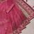 pink shimmer handloom cotton blend saree with ethnic motif border print