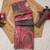 mauve purple shimmer handloom cotton blend saree brush stroke abstract print (t sfshmr15)