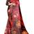 mauve purple shimmer handloom cotton blend saree brush stroke abstract print (t sfshmr15)