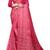 women's pink magenta shimmer handloom cotton saree - bandhani paisley print