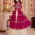 Cream Cotton Gamthi Work Lehenga Choli Set